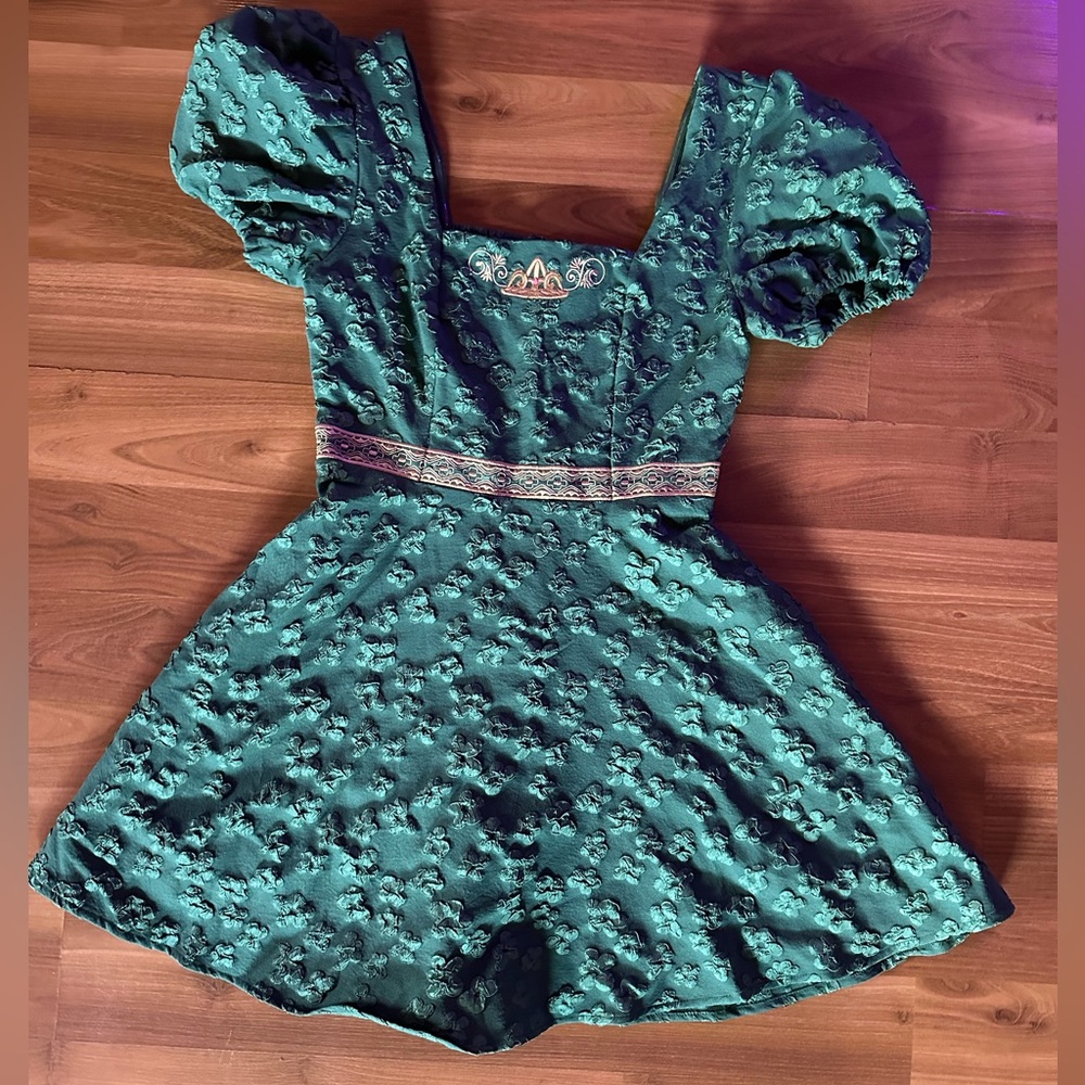 Her Universe Shrek Fiona Green Embroidered Dress